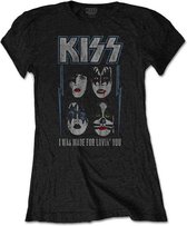 Kiss Dames Tshirt -XS- Made For Lovin' You Zwart