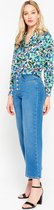 LOLALIZA Hemd met retrobloemenprint - Blauw - Maat 42