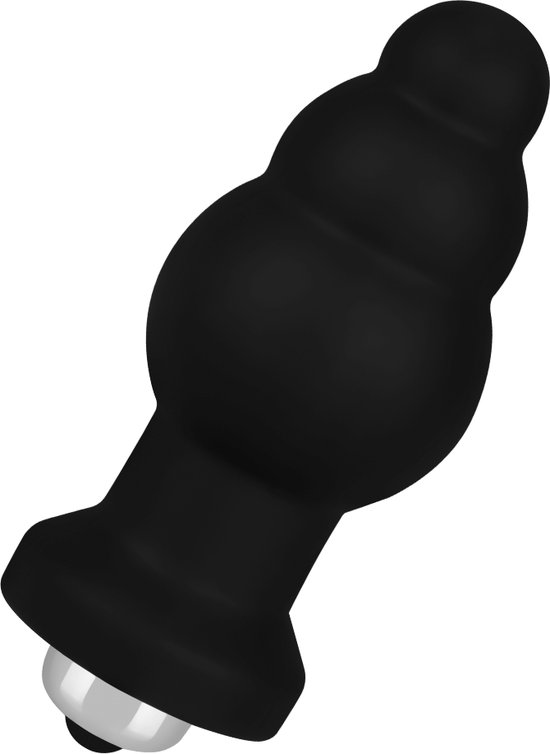 EIS anaalplug, gegroefde siliconen anaalvibrator, 9 cm, waterdicht (IPX7)