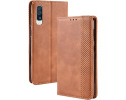 Mobigear Telefoonhoesje geschikt voor Samsung Galaxy A50 Hoesje | Mobigear Sensation Bookcase Portemonnee | Pasjeshouder voor 3 Pasjes | Telefoonhoesje voor Pinpas / OV Kaart / Rijbewijs - Cognac