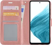 Hoes Geschikt voor Samsung A53 Hoesje Book Case Hoes Flip Cover Wallet Bookcase - Rosé goud