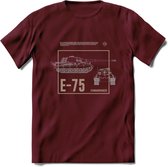 E75 leger T-Shirt | Unisex Army Tank Kleding | Dames / Heren Tanks ww2 shirt | Blueprint | Grappig bouwpakket Cadeau - Burgundy - L