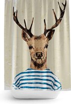Zethome Deer - Douchegordijn met Ringen - 180x200 cm - Digitale Afdruk - Waterdicht - Sneldrogend & Anti Schimmel - Wasbaar - Duurzaam