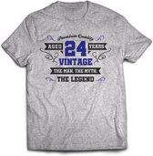 24 Jaar Legend - Feest kado T-Shirt Heren / Dames - Antraciet Grijs / Donker Blauw - Perfect Verjaardag Cadeau Shirt - grappige Spreuken, Zinnen en Teksten. Maat XXL
