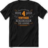 4 Jaar Legend - Feest cadeau kinder T-Shirt Jongens - Zilver / Goud - Perfect Verjaardag Cadeau Shirt - grappige Spreuken, Zinnen en Teksten. Maat 92