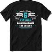 5 Jaar Legend - Feest cadeau kinder T-Shirt Jongens - Wit / Licht Blauw - Perfect Verjaardag Cadeau Shirt - grappige Spreuken, Zinnen en Teksten. Maat 116