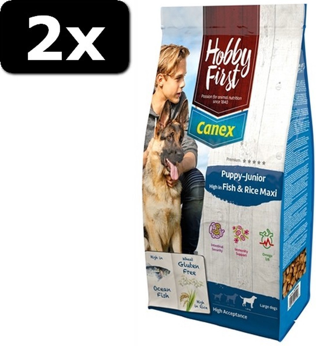 HobbyFirst Canex CANEX PUP/JUN FISH&RICE MAXI 12KG