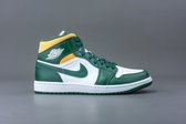 Nike Air Jordan 1 Mid, Sonics (2021), White, Yellow, Green, 554724-371, EUR 40.5