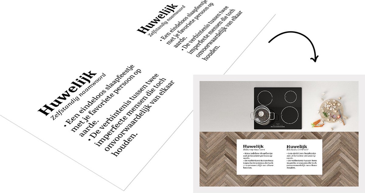 KitchenYeah Keukenloper - Loper keuken - Trouwen - 'Huwelijk' - Spreuken - Quotes - 120x50 cm - Keukenloper vinyl Multicolor