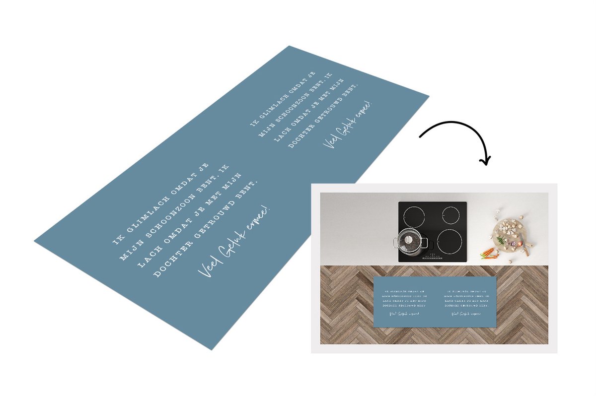 KitchenYeah Keukenloper - Loper keuken - Relatie - Zoon - Quotes - 120x50 cm - Keukenloper vinyl Multicolor