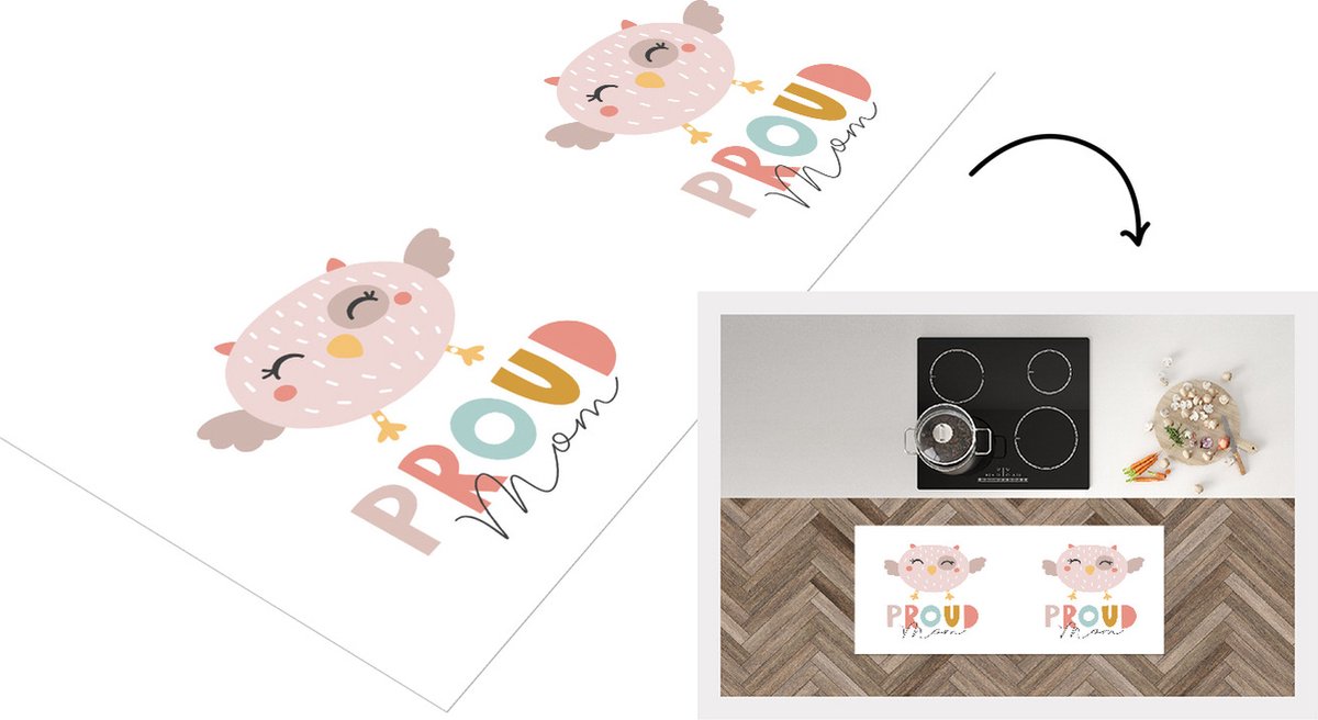 KitchenYeah Keukenloper - Loper keuken - Spreuken - Proud mom - Mama - Quotes - 120x50 cm - Keukenloper vinyl Multicolor