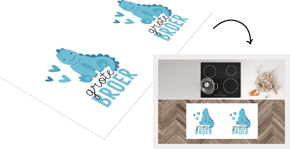 KitchenYeah Keukenloper - Loper keuken - Grote broer - Quotes - Spreuken - Broer - Broers - 120x60 cm - Keukenloper vinyl Multicolor