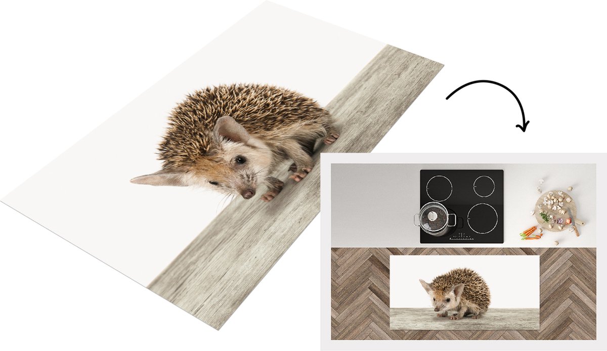KitchenYeah Keukenloper - Loper keuken - Babykamer - Baby Egeltje - Kinderkamer - Jongenskamer - Meisjeskamer - 120x60 cm - Keukenloper vinyl Multicolor