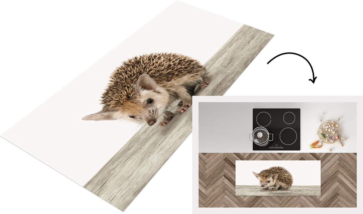 KitchenYeah Keukenloper - Loper keuken - Babykamer - Baby Egeltje - Kinderkamer - Jongenskamer - Meisjeskamer - 120x50 cm - Keukenloper vinyl Multicolor