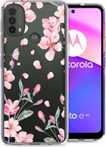 iMoshion Design voor de Motorola Moto E30 / E40 hoesje - Bloem - Roze