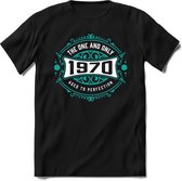 1970 The One And Only | Feest Kado T-Shirt Heren - Dames | Cobalt - Wit | Perfect Verjaardag Cadeau Shirt | Grappige Spreuken - Zinnen - Teksten | Maat XXL