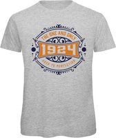 1924 The One And Only | Feest Kado T-Shirt Heren - Dames | Donker Blauw - Goud | Perfect Verjaardag Cadeau Shirt | Grappige Spreuken - Zinnen - Teksten | Maat 3XL