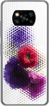 Geschikt voor Xiaomi Poco X3 Pro hoesje - Klaproos - Bloemen - Glas - Siliconen Telefoonhoesje