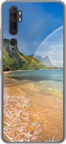 Geschikt voor Xiaomi Mi Note 10 Pro hoesje - Een mooie regenboog bij Tunnels Beach op Hawaii - Siliconen Telefoonhoesje