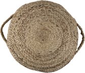 Jute kussen rond met hengsels naturel 40x40cm