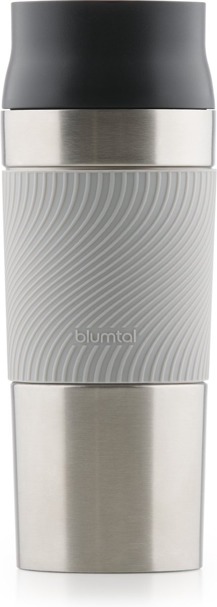 Blumtal Thermosbeker Classic - Lekvrij, BPA-Vrij en Vaatwasserbestendig - Hoge Kwaliteit Thermosfles met Quick-Press Sluiting - Travel Mug 350 ml - Ultimate Grey - Grijs