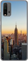 Geschikt voor Xiaomi Redmi 9T hoesje - New York - Skyline - Zonsondergang - Siliconen Telefoonhoesje