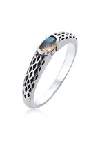 KUZZOI Heren Ring Heren Band Vintage Gebruikt met Labradoriet Steen in 925 Sterling Zilver