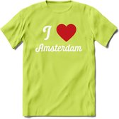 I Love Amsterdam T-Shirt | Souvenirs Holland Kleding | Dames / Heren / Unisex Koningsdag shirt | Grappig Nederland Fiets Land Cadeau | - Groen - M