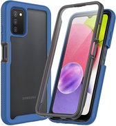 Samsung Galaxy A03s Hoesje Full Protect 360° Cover Hybride Blauw