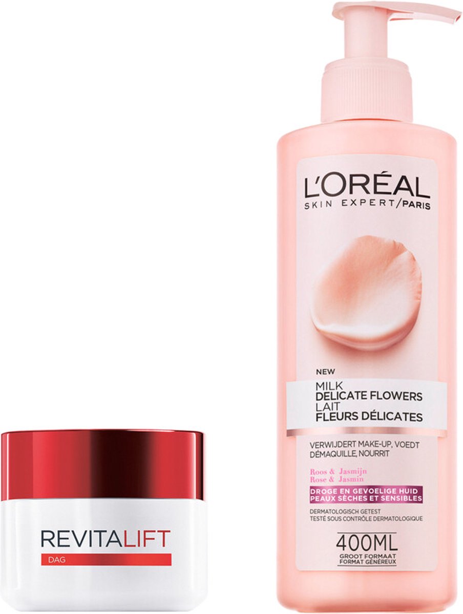 L'Oréal Paris Revitalift Dagcrème & Reinigingsmelk Pakket