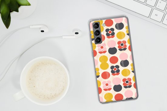 Coque Samsung Galaxy S21 - Rétro - Design - Fleurs - Pastel - Coque de téléphone en Siliconen -