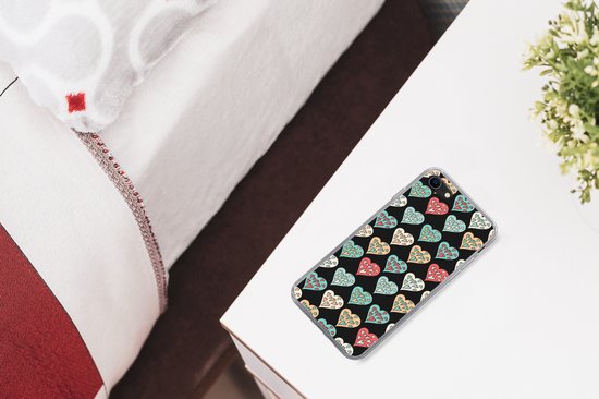 Coque iPhone SE 2020 - Filles - Coeur - Hartjes - Motifs - Fille - Kids - Enfants - Meiden - Coque de téléphone en Siliconen