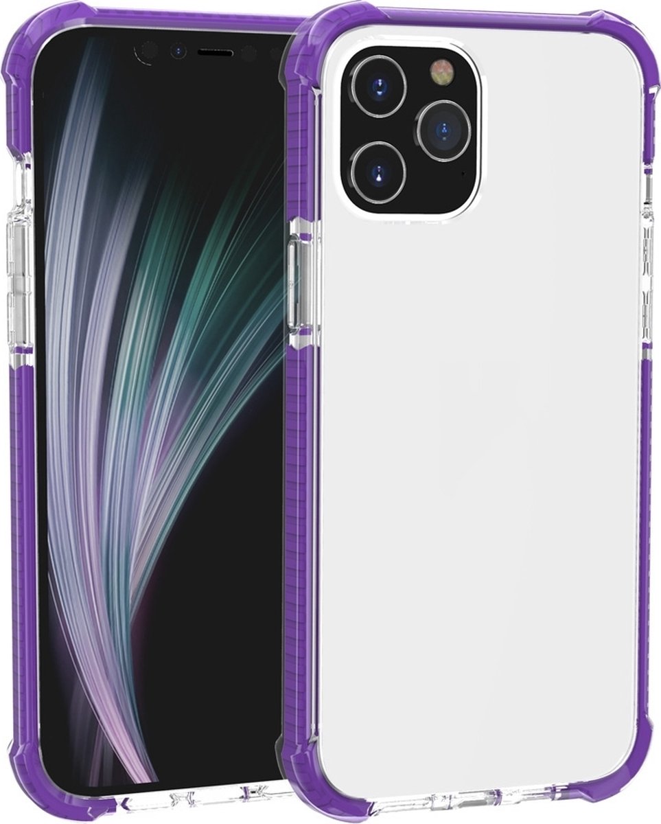 Mobigear Hoesje geschikt voor Apple iPhone 12 Pro Max Telefoonhoesje Hardcase | Mobigear Full Bumper Backcover Shockproof | Schokbestendig iPhone 12 Pro Max Telefoonhoesje | Anti Shock Proof - Paars