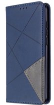 Mobigear Telefoonhoesje geschikt voor Nokia 1.3 Hoesje | Mobigear Rhombus Slim Bookcase | Pasjeshouder voor 2 Pasjes | Telefoonhoesje voor Pinpas / OV Kaart / Rijbewijs - Blauw
