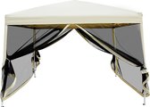 Tente de Outsunny Pavilion 3 x 3 m tente pliante tente de réception avec parois latérales acier beige 01-0280