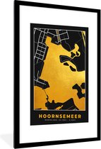 Fotolijst incl. Poster - Groningen - Kaart - Plattegrond - Stadskaart - Hoornsemeer - 60x90 cm - Posterlijst