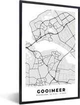 Fotolijst incl. Poster - Nederland - Gooimeer - Plattegrond - Kaart - Stadskaart - 80x120 cm - Posterlijst