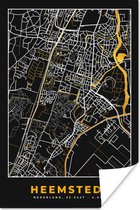 Poster Heemstede - Plattegrond - Stadskaart - Kaart - Black and Gold - 60x90 cm