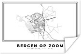 Poster Nederland – Bergen op Zoom – Stadskaart – Kaart – Zwart Wit – Plattegrond - 120x80 cm