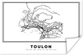 Poster Kaart – Toulon - Zwart Wit – Plattegrond – Stadskaart - 180x120 cm XXL