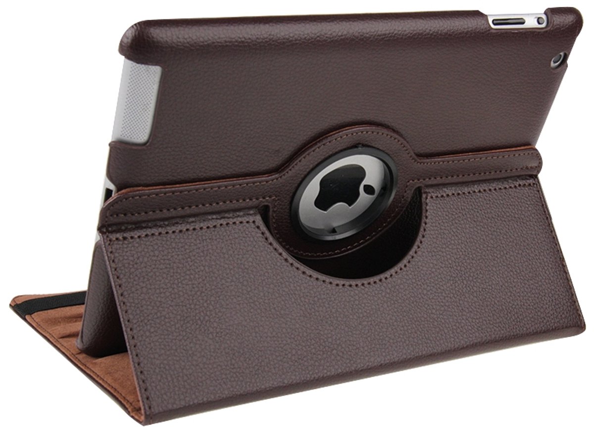 Mobigear Tablethoes geschikt voor Apple iPad 2 (2011) Hoes | Mobigear DuoStand Draaibare Bookcase - Bruin