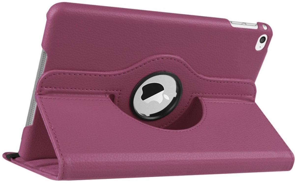 Mobigear Tablethoes geschikt voor Apple iPad Mini 4 (2015) Hoes | Mobigear DuoStand Draaibare Bookcase - Paars