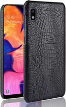 Mobigear Hoesje geschikt voor Samsung Galaxy A10 Telefoonhoesje Hardcase | Mobigear Croco Backcover | Galaxy A10 Case | Back Cover - Zwart