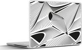 Laptop sticker - 17.3 inch - Patroon - Abstract - Zwart Wit - 40x30cm - Laptopstickers - Laptop skin - Cover