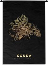 Tapisserie Murale - Tissu Mural - Plan de la Ville - Carte - Gouda - Carte - Nederland - 90x135 cm - Tapisserie
