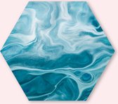 Liquid blue - 60 cm Forex Hexagon - Figuren en Vormen - Wanddecoratie