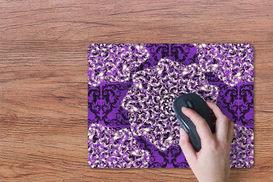Sous-main 40x30 cm - Tapis de souris Rose - Violet - Motifs - Baroque - Sous-main XL - Protège-sous-main - Tapis de souris Ordinateur