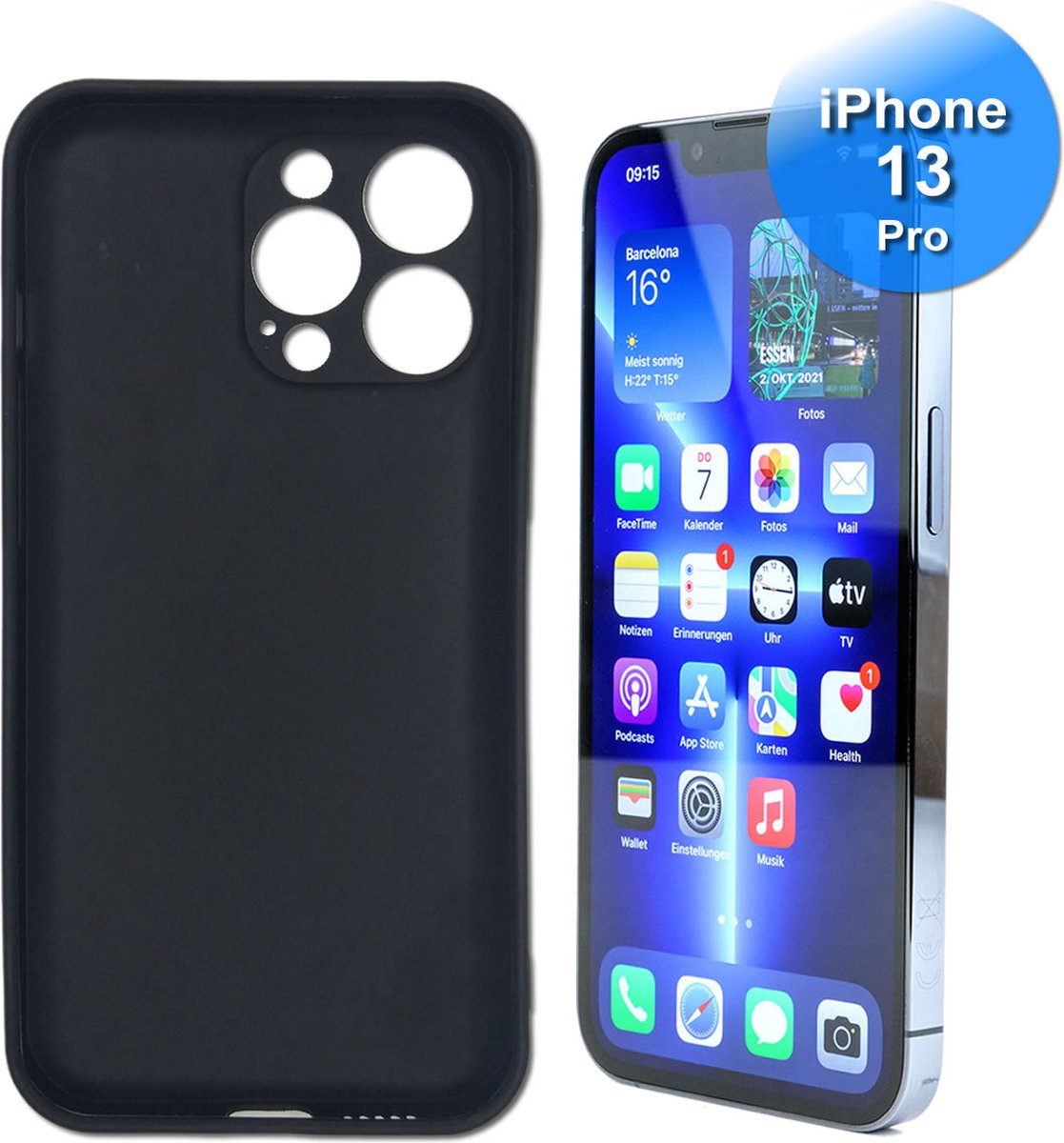Hoesje voor iPhone 13 Pro - Siliconen/TPU Back Cover - Zwart - iPhone 13 Pro Telefoonhoesje Zwart Siliconen
