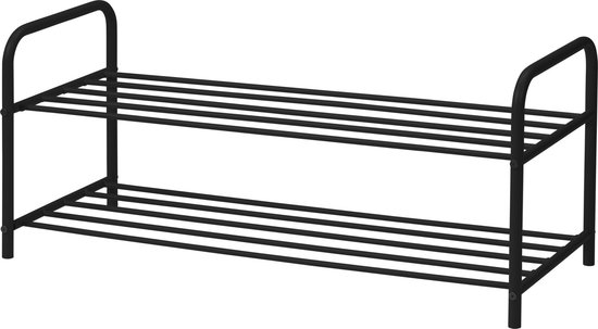 Schoenenrek - zwart - metaal - 2-laags - 91 cm