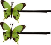 Schuifspeldjes vlindertje groen - 4 cm